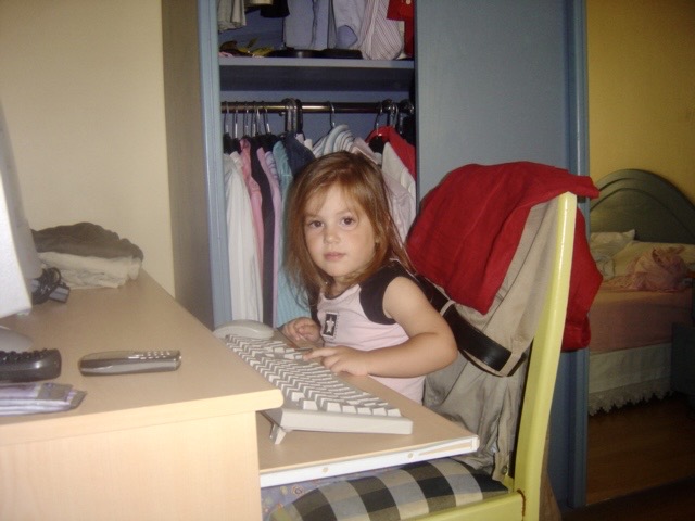 Duru, the creator of firou, as a kid at a computer